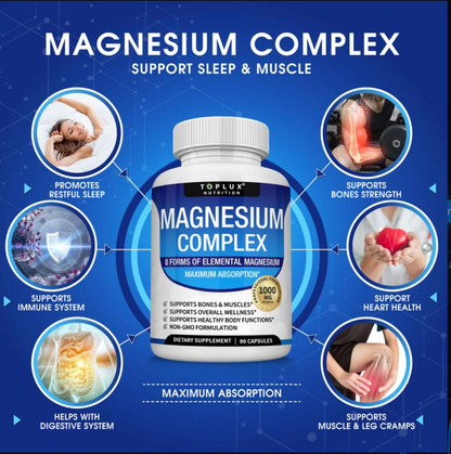 Toplux Magnesium Complex 8 Essential Magnesium Supplement 1000mg