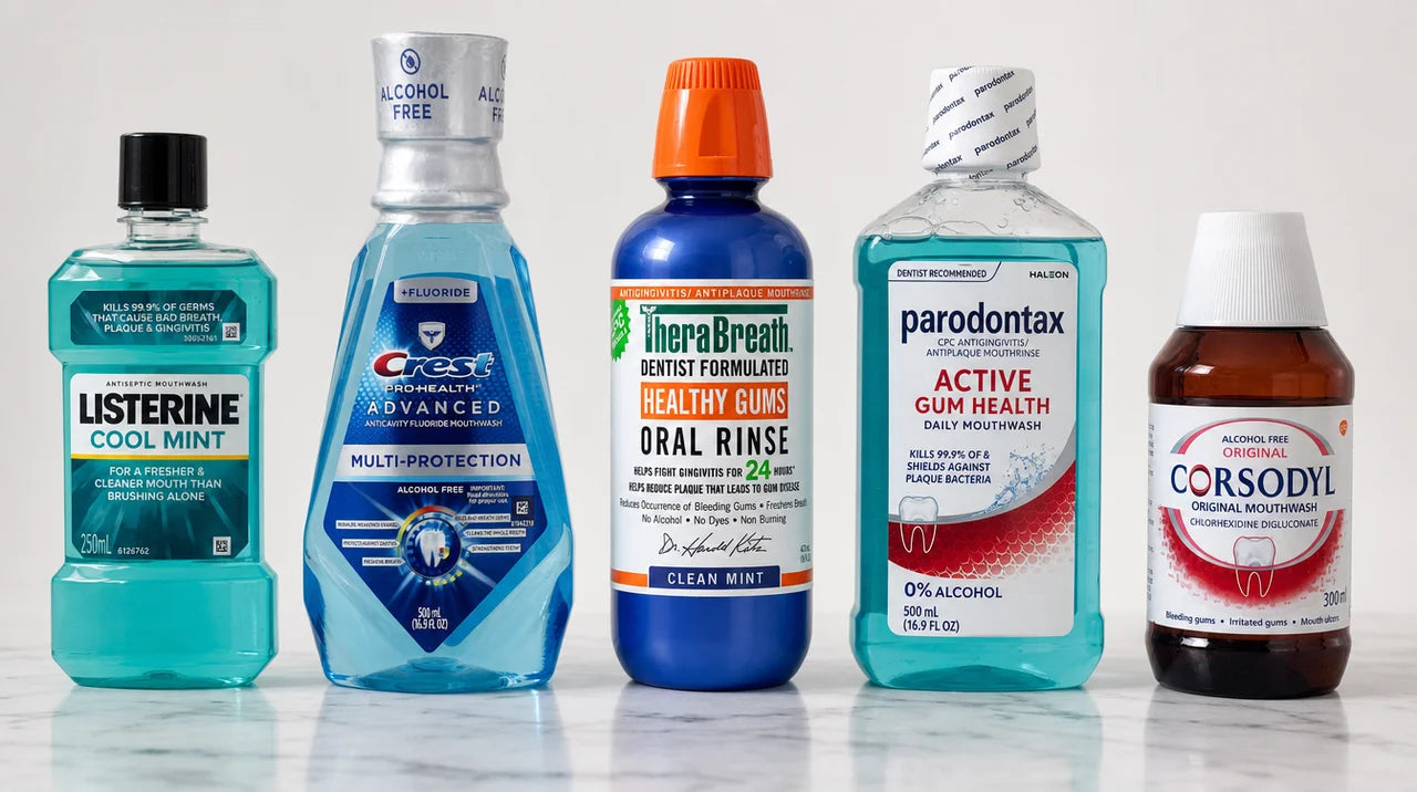 Comparison of traditional mouthwash bottles