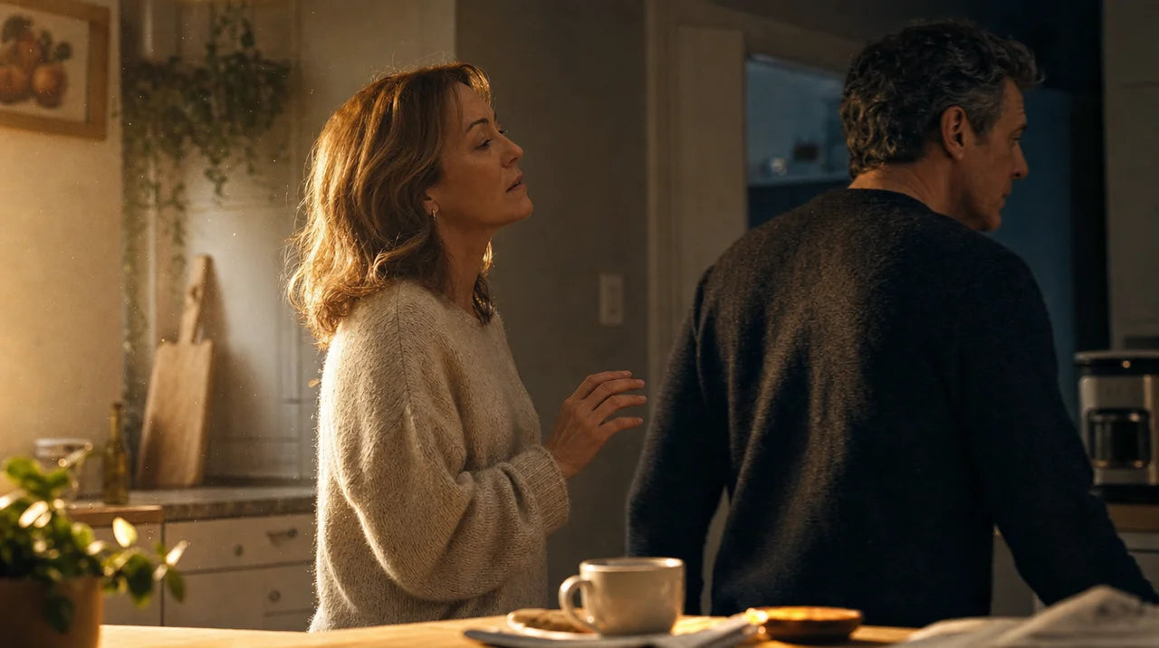 Couple in close conversation